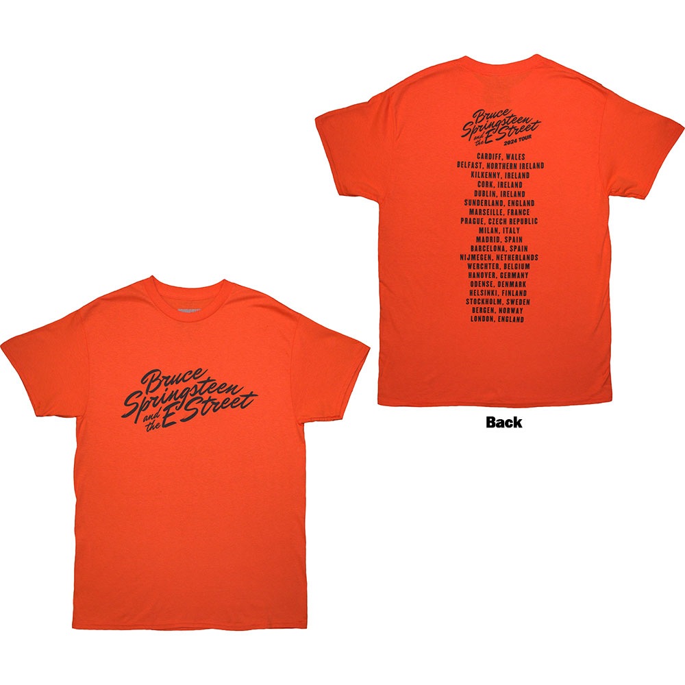Bruce Springsteen - Tour '24 River Font Herren TShirt - Orange